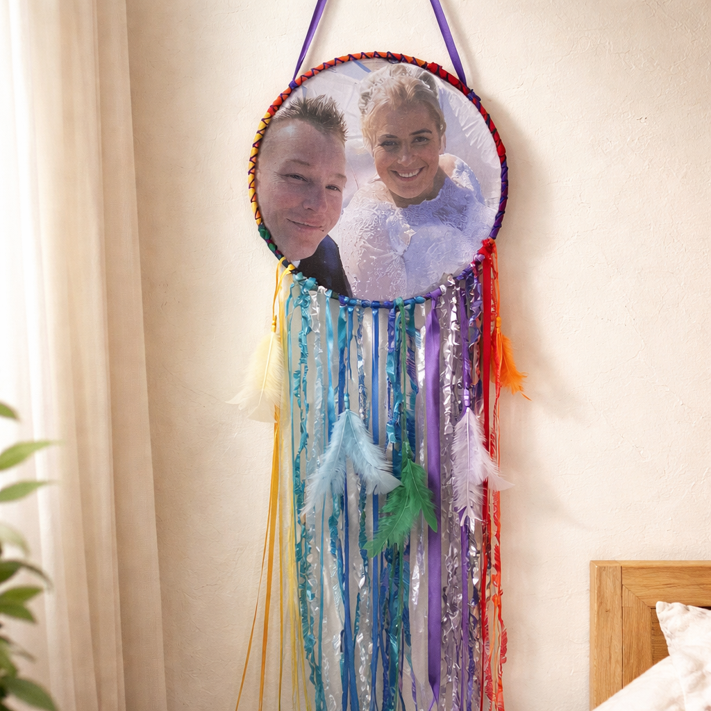 Rainbow coloured Dreamcatcher
