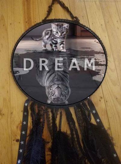 Black Dreamcatcher with personalised text.