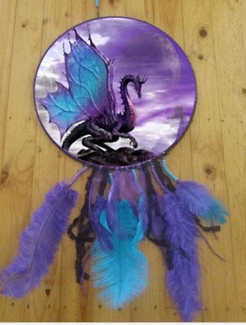 Purple and Blue Dreamcatcher with Personalised Text