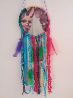 Rainbow coloured Dreamcatcher
