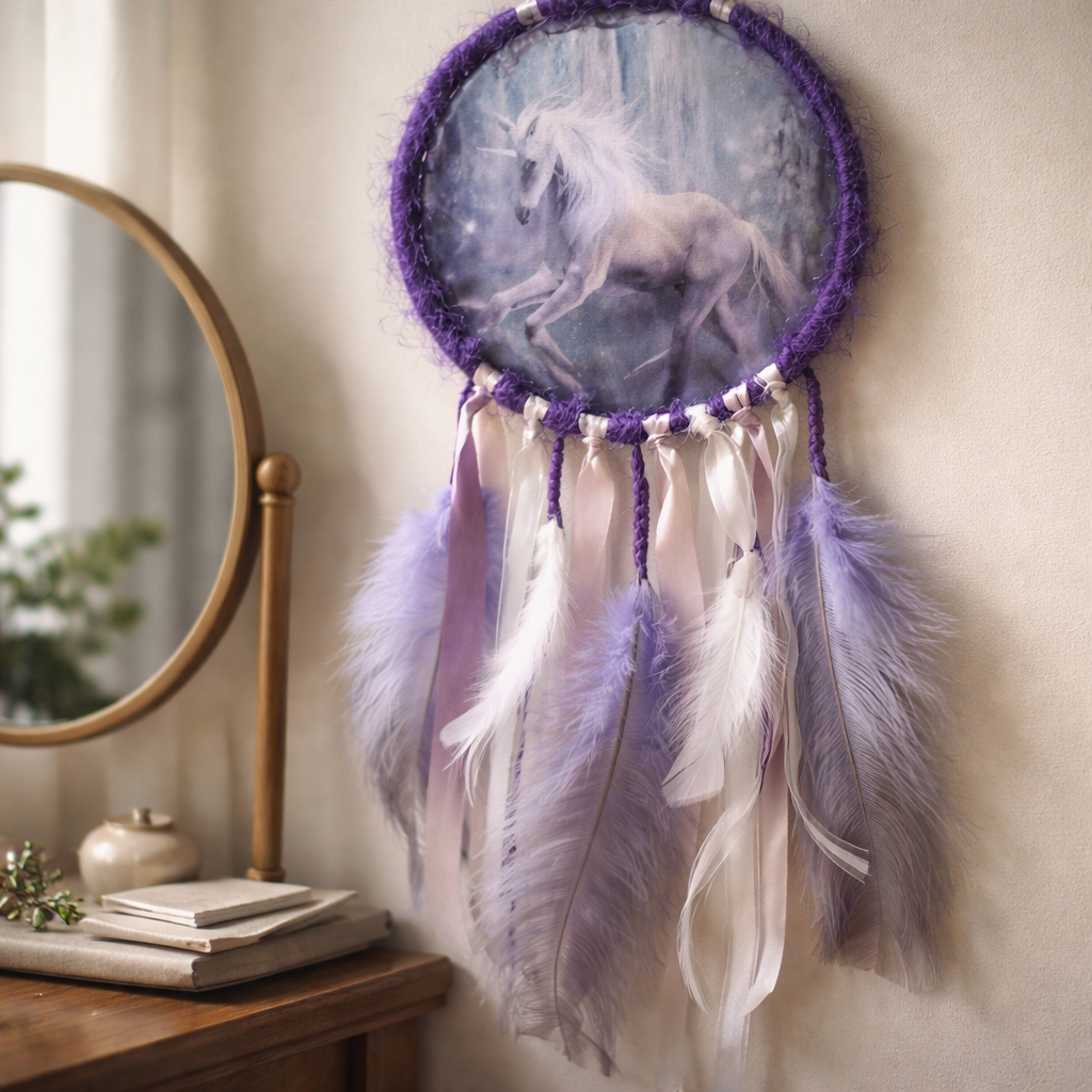 Purple and White Dreamcatcher