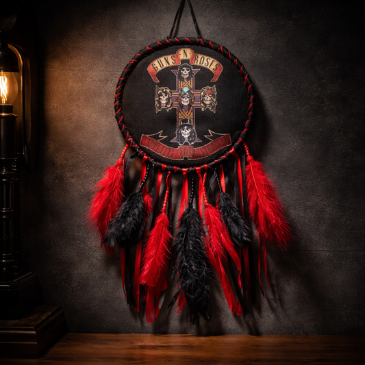 Gun's 'n Roses Red and Black Dreamcatcher
