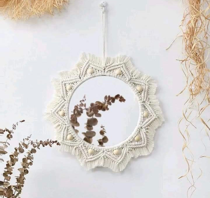 Boho Macrame Wall Hanging Mirror A