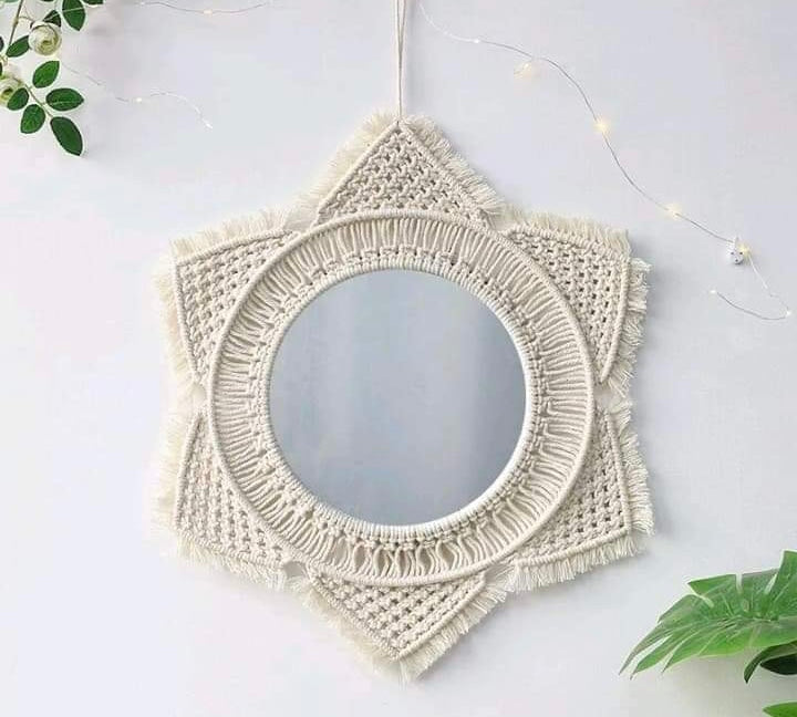 Boho Macrame Wall Hanging Mirror B