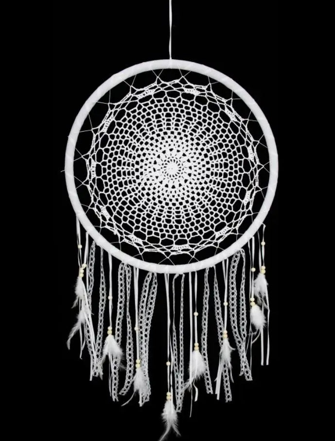 White Crochet Dreamcatcher