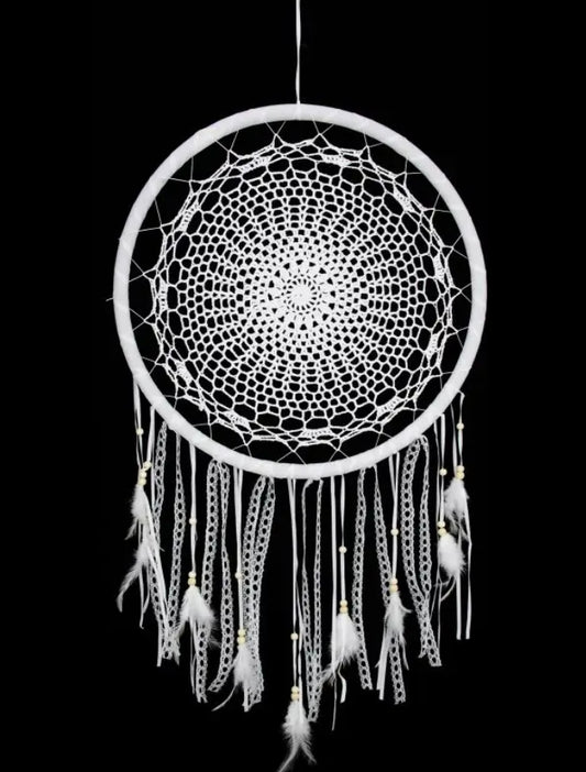 White Crochet Dreamcatcher