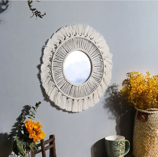 Boho Macrame Wall Hanging Mirror D
