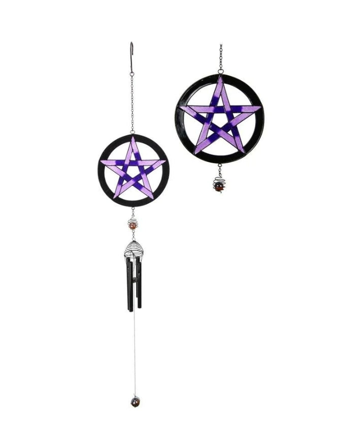 Purple Pentagram Wind Chime