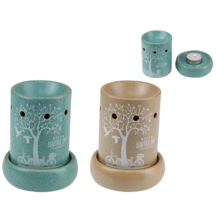 Tree of Life oil burner with candle