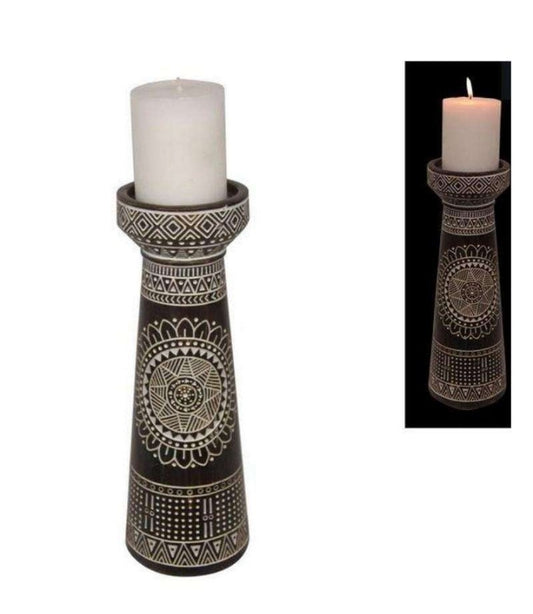 Boho Moroccan Tribal Pillar Candle Holder