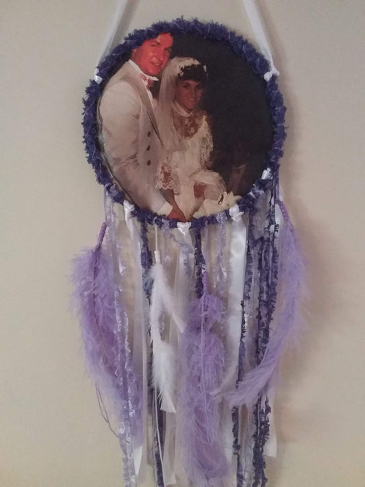 Purple and White Dreamcatcher